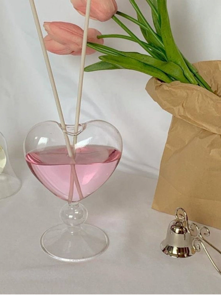 Romantic Heart Glass Vase