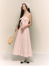 Blush Bow Midi Dress