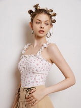 Smocked Floral Crop Top
