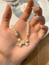 Pearl Bow Necklace
