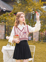 Girly School Love V-Neck Knit Vest
