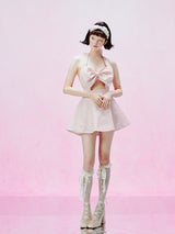 Dreamy Pink Bow Halter Dress