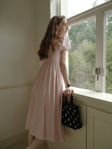 Square Neck Lace-Up Princess Dress