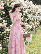 Sweet Rose Garden Tiered Midi Dress