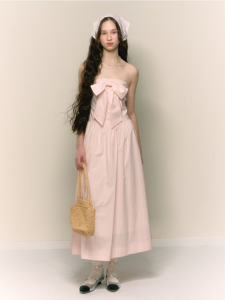 Blush Bow Midi Dress