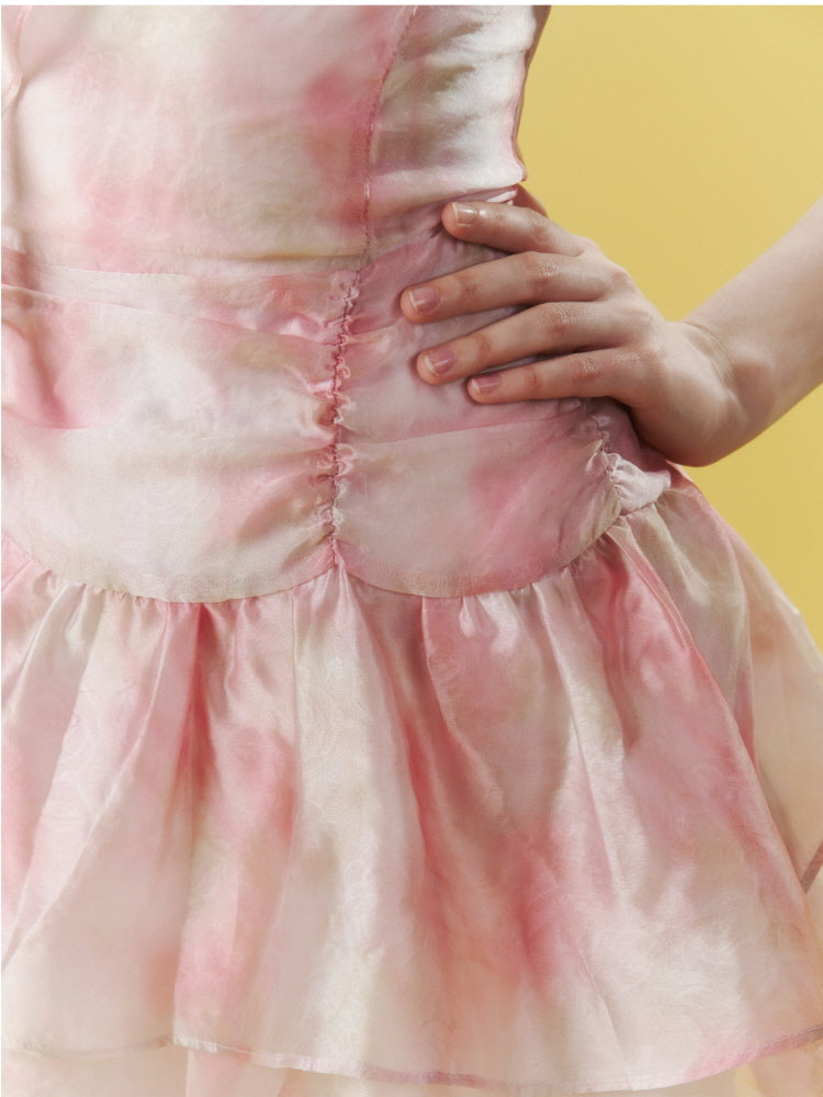 Blush Bloom Halter Mini Dress