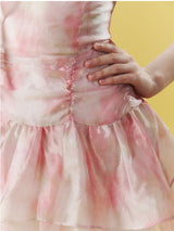 Blush Bloom Halter Mini Dress