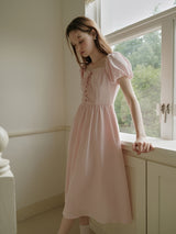 Square Neck Lace-Up Princess Dress