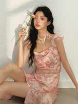 Whispering Blossom Asymmetrical Dress