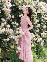 Sweet Rose Garden Tiered Midi Dress
