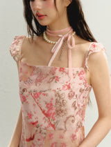 Whispering Blossom Asymmetrical Dress