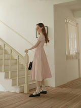 Square Neck Lace-Up Princess Dress