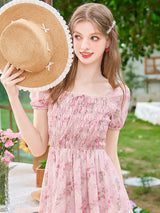 Romantic Blossom Smocked Dress