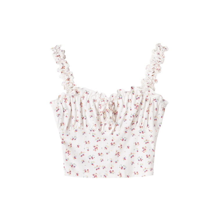 Smocked Floral Crop Top