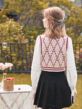 Girly School Love V-Neck Knit Vest
