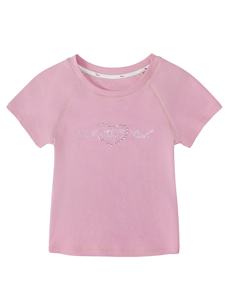 Rhinestone Heart Fitted Tee