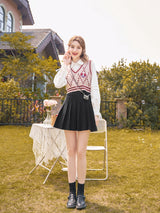 Girly School Love V-Neck Knit Vest