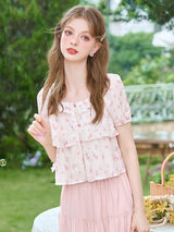 French Romantic Floral Blouse
