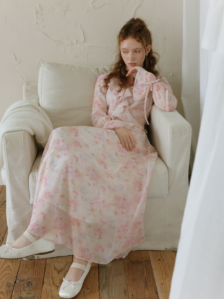 Whispering Petals Long Dress