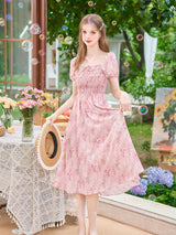 Romantic Blossom Smocked Dress
