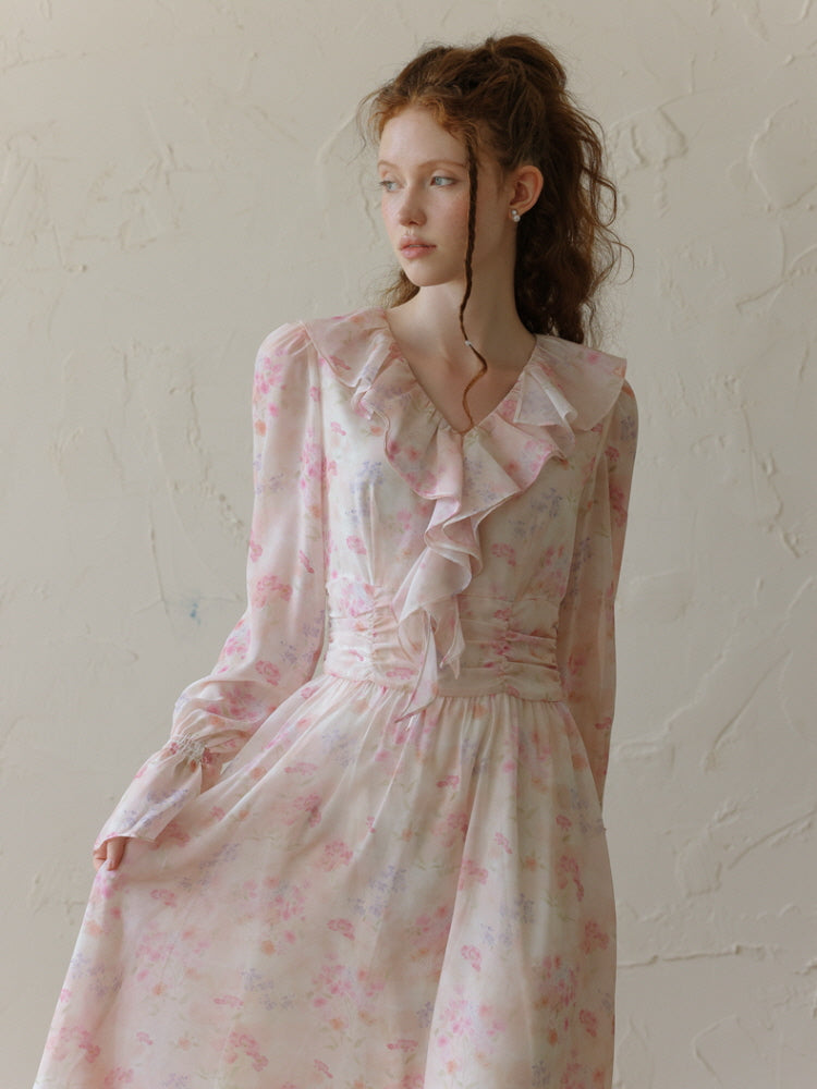 Whispering Petals Long Dress