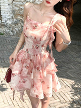 Romantic Rose Blossom Layered Dress