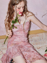 Ethereal Lace Asymmetrical Slip Dress