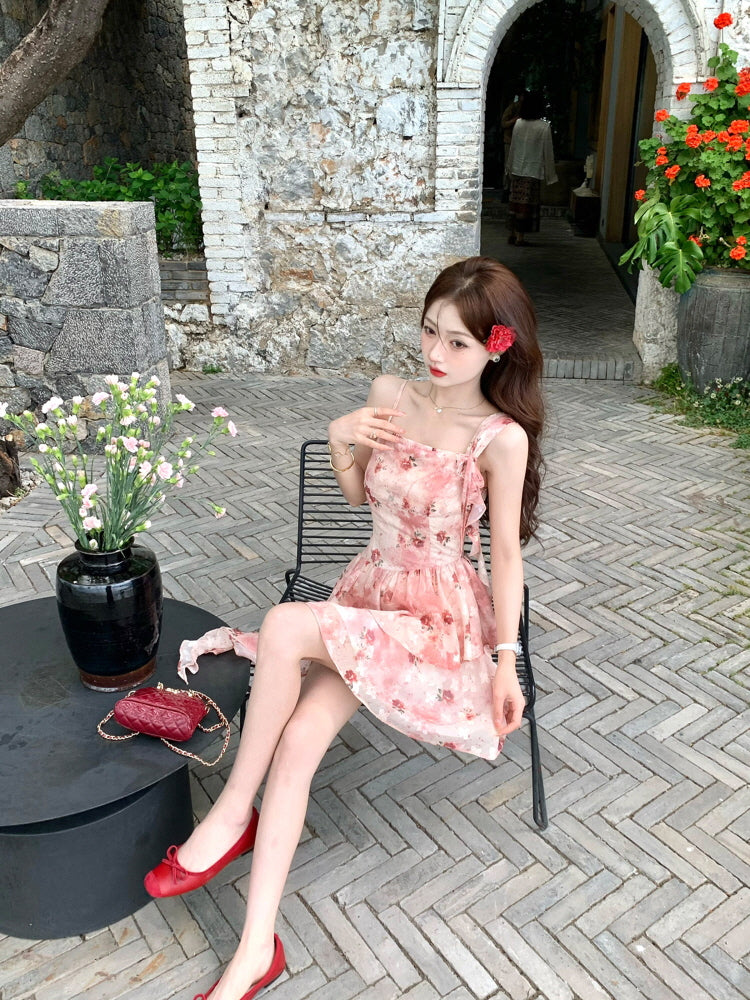 Romantic Rose Blossom Layered Dress