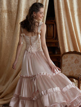 Regal Rose Corset & Satin Skirt Set