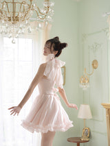 Luminous Blush Halter Dress