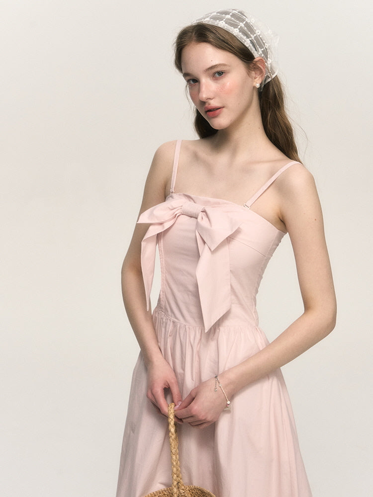 Blush Bow Midi Dress