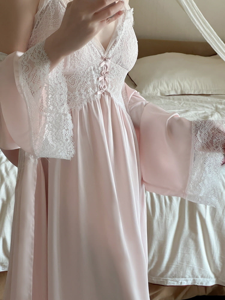 Moonlight Petal Long Nightgown Set