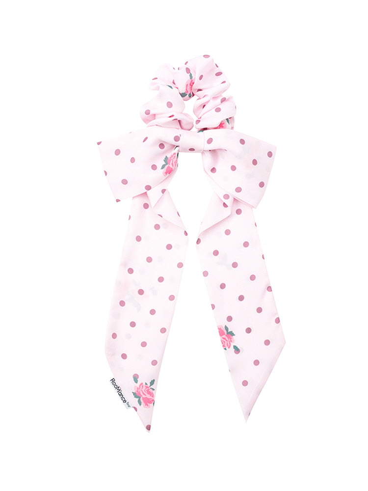 Dot Rose Fairy Ribbon Scrunchie