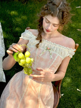 Garden Poem Off-Shoulder Dress