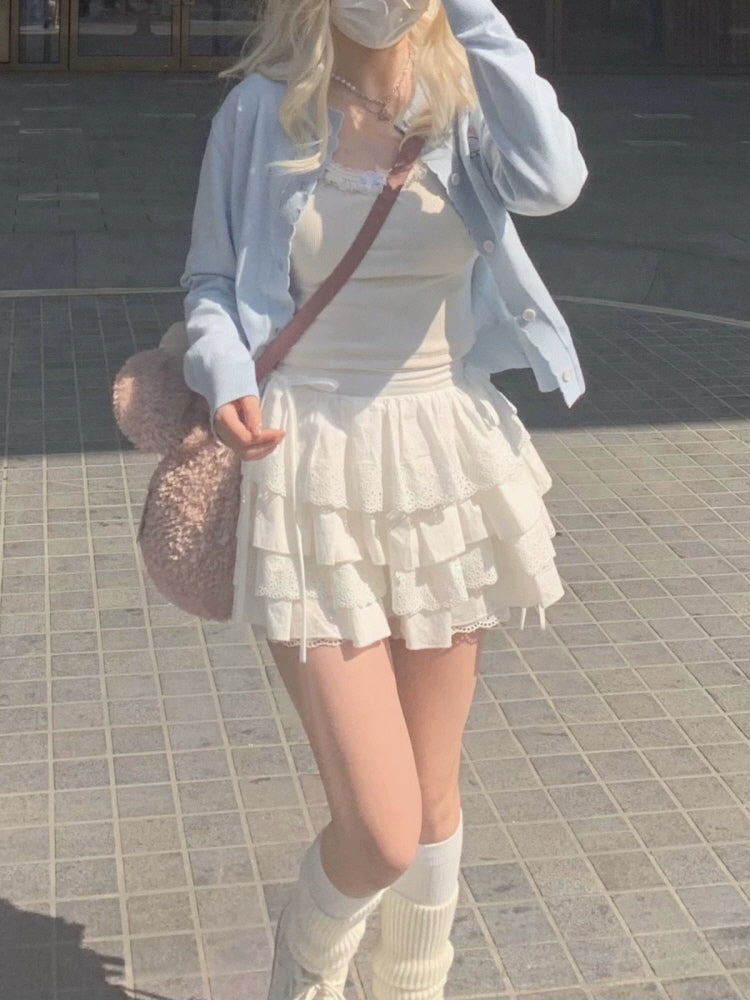 Angelic Lace Ruffle Skirt