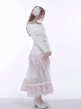 Frosted Rose Off-Shoulder Knit Top