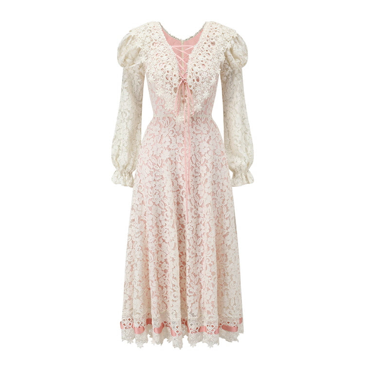 Blush Lace Waltz Dress