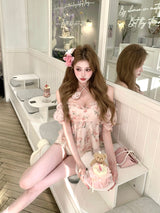Rosy Whimsy Peplum Blouse