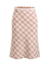 Pink Check Midi Skirt
