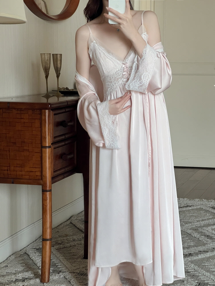 Moonlight Petal Long Nightgown Set