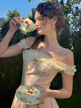 Garden Poem Off-Shoulder Dress
