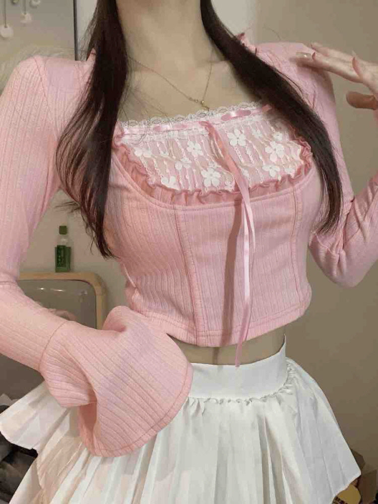 Blush Lace Bow Top