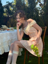 Garden Poem Off-Shoulder Dress