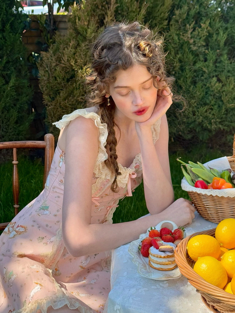 Rose Milk Picnic Dress