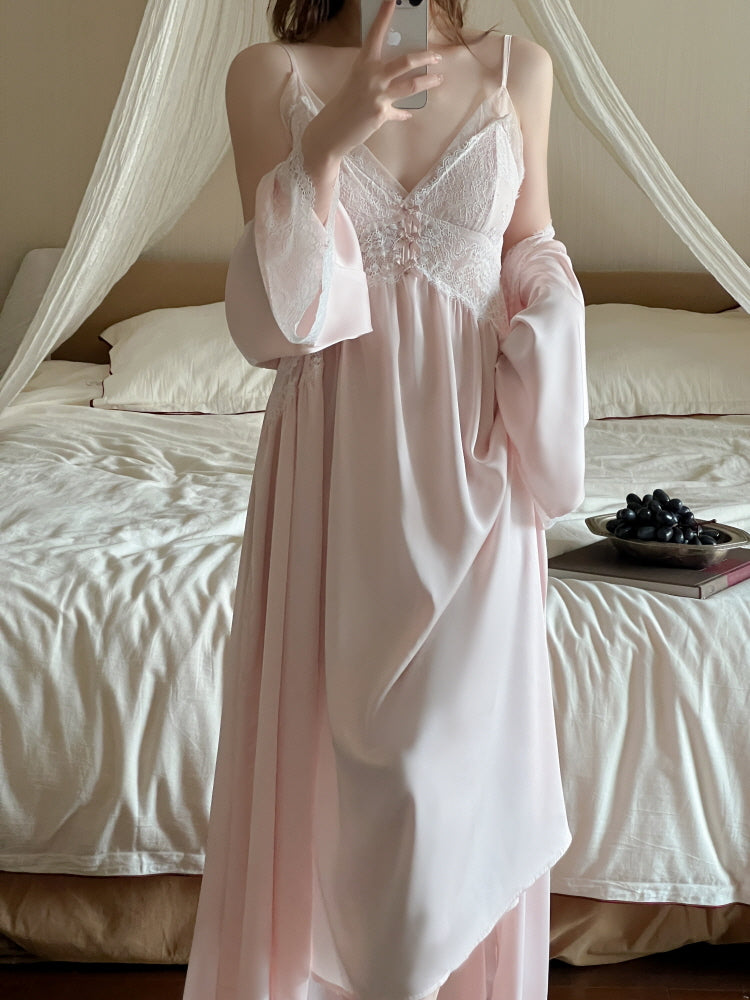 Moonlight Petal Long Nightgown Set