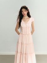 Ethereal Rose Tiered Dress