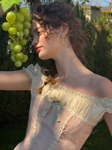 Garden Poem Off-Shoulder Dress
