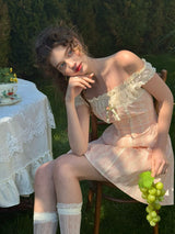 Garden Poem Off-Shoulder Dress