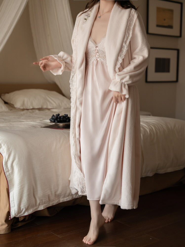 Moonlight Petal Long Nightgown Set