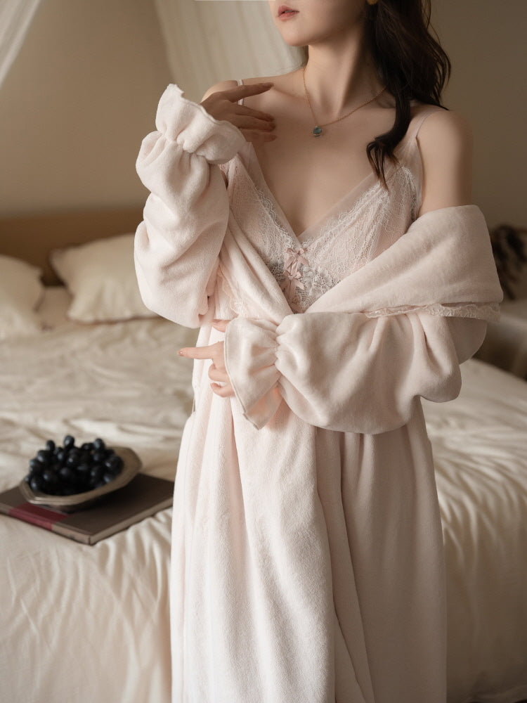 Moonlight Petal Long Nightgown Set